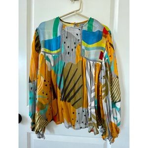 Anthropologie Bl-nk London Miranda Peasant Blouse